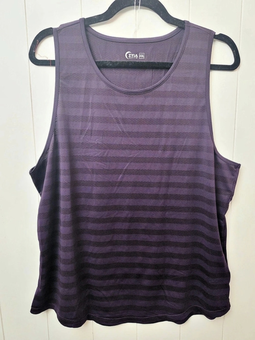Zyia Active Purple Striped Athletic Tank XXXL Like New